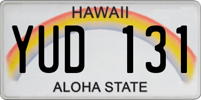 HI license plate YUD131