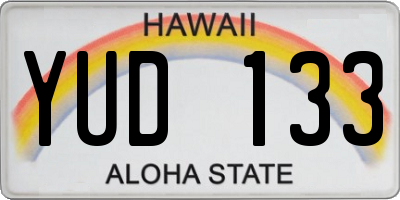 HI license plate YUD133