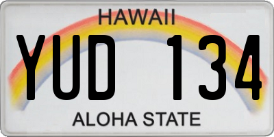 HI license plate YUD134