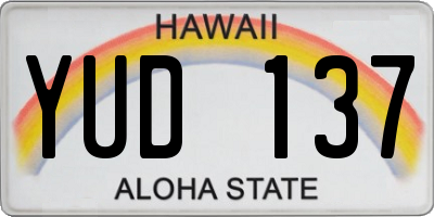 HI license plate YUD137