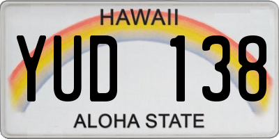 HI license plate YUD138