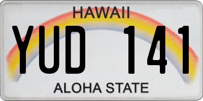 HI license plate YUD141