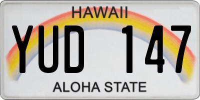 HI license plate YUD147