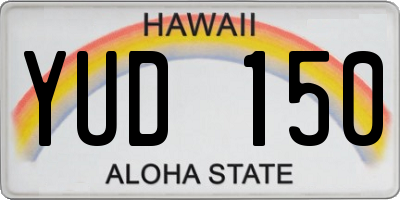 HI license plate YUD150