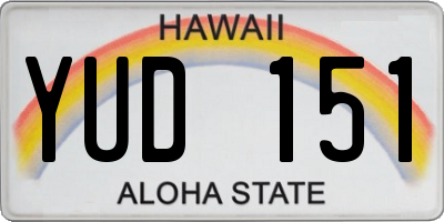 HI license plate YUD151