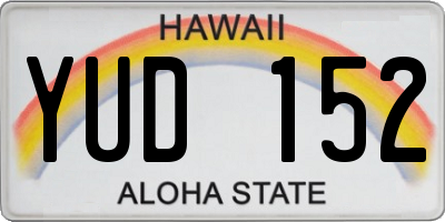 HI license plate YUD152