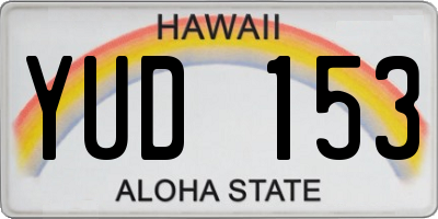 HI license plate YUD153