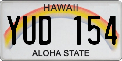 HI license plate YUD154