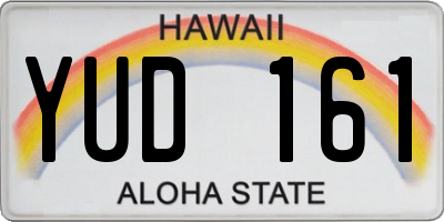 HI license plate YUD161