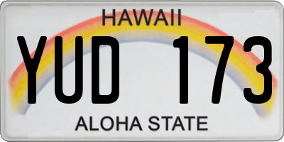 HI license plate YUD173