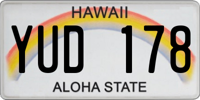 HI license plate YUD178