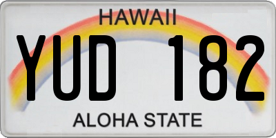 HI license plate YUD182