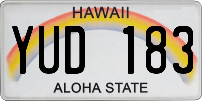 HI license plate YUD183
