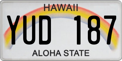 HI license plate YUD187