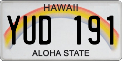 HI license plate YUD191