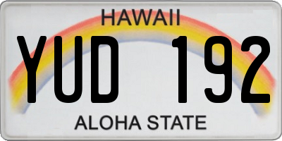 HI license plate YUD192