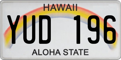 HI license plate YUD196