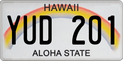 HI license plate YUD201