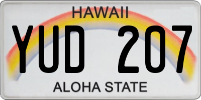 HI license plate YUD207