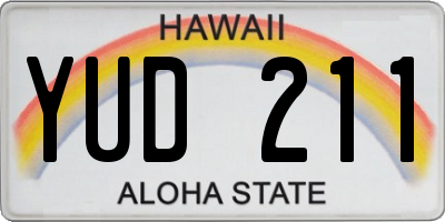 HI license plate YUD211