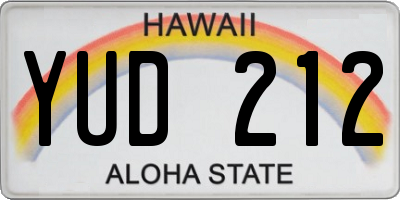 HI license plate YUD212