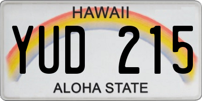 HI license plate YUD215