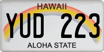 HI license plate YUD223