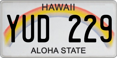 HI license plate YUD229