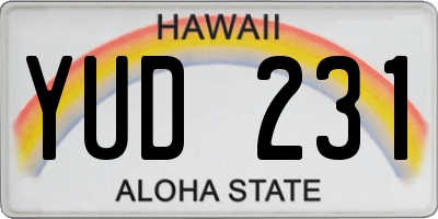 HI license plate YUD231