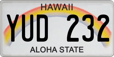 HI license plate YUD232