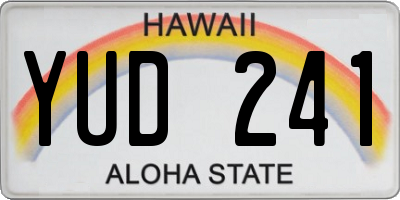 HI license plate YUD241