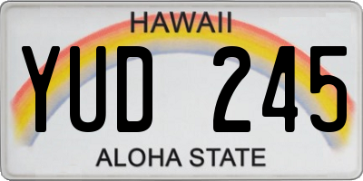 HI license plate YUD245
