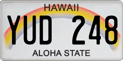 HI license plate YUD248