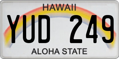 HI license plate YUD249