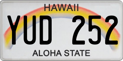 HI license plate YUD252