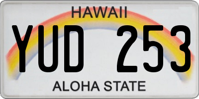 HI license plate YUD253