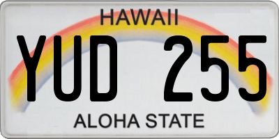 HI license plate YUD255