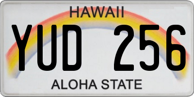 HI license plate YUD256