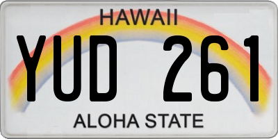 HI license plate YUD261
