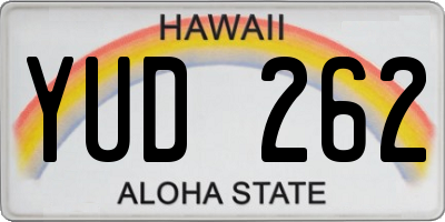 HI license plate YUD262