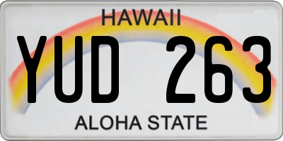 HI license plate YUD263