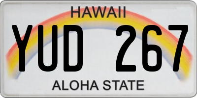 HI license plate YUD267