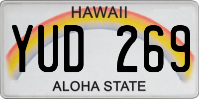 HI license plate YUD269