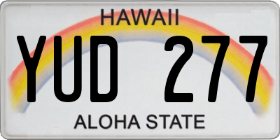 HI license plate YUD277