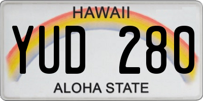 HI license plate YUD280