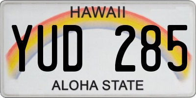 HI license plate YUD285