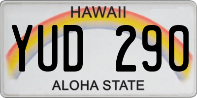 HI license plate YUD290