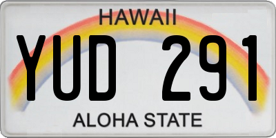 HI license plate YUD291