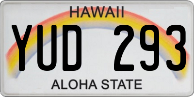 HI license plate YUD293