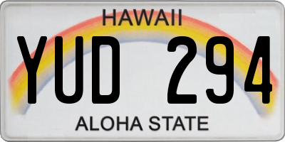 HI license plate YUD294